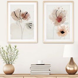Wallity Huhu22 - Set de 2 Pinturas Decorativas de 50 x 70 cm